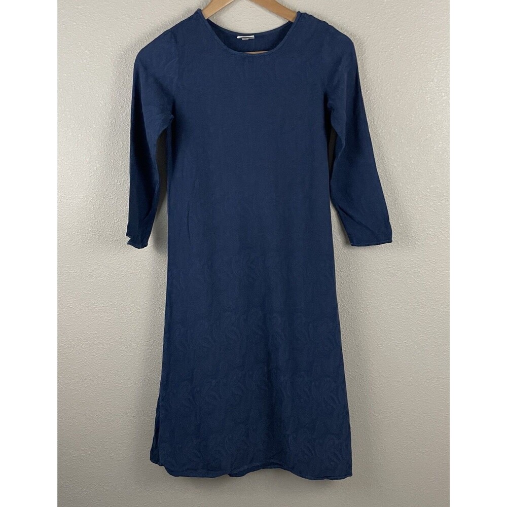 CP Shades Womens M Blue Textured Paisley Jacquard Dress